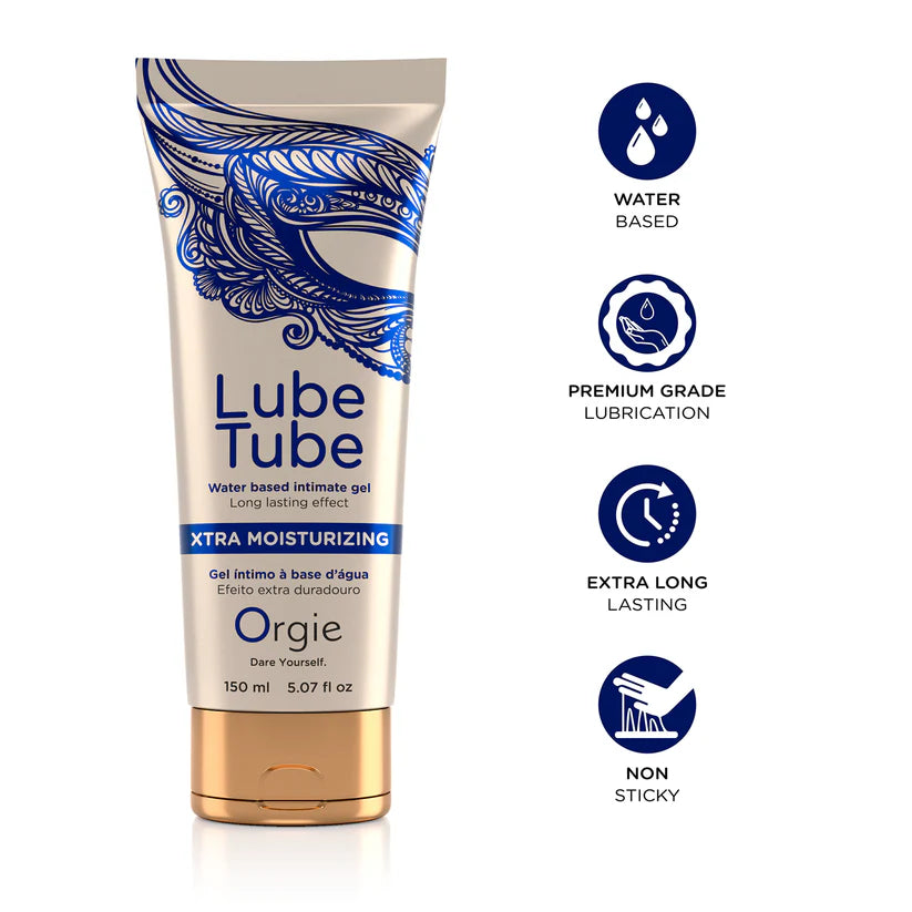 Orgie Lube Tube Xtra Moisturizing – Wasserbasiertes Intimgel, Lang anhaltend & Sanft (Unisex, 150ml)