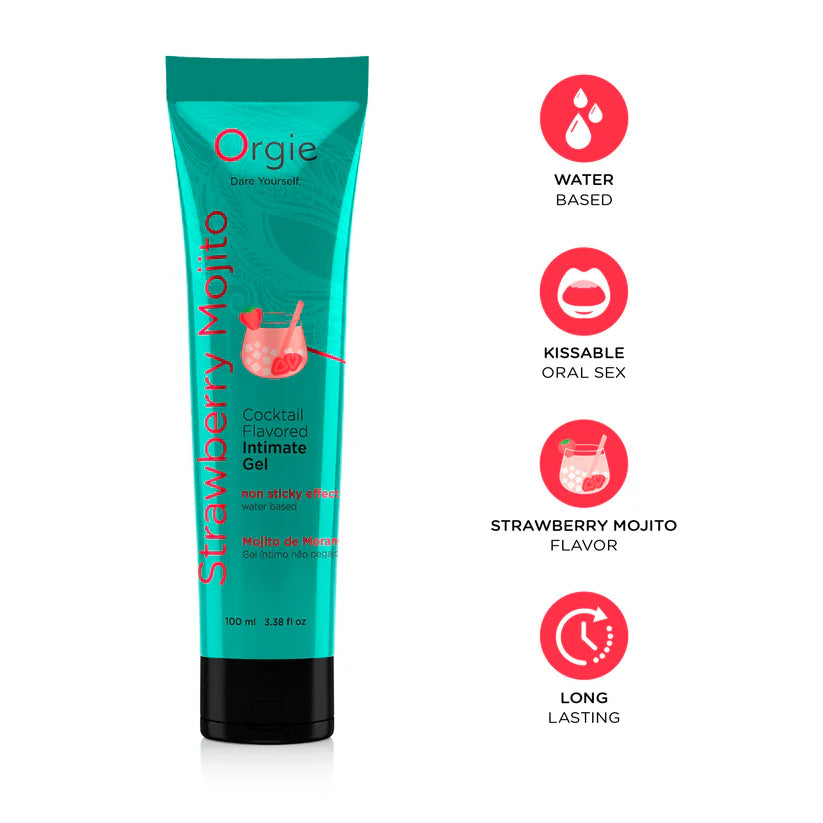 Orgie Lube Tube Cocktail – Intimgel Erdbeer-Mojito, Wasserbasiert & Küssbar (100ml)