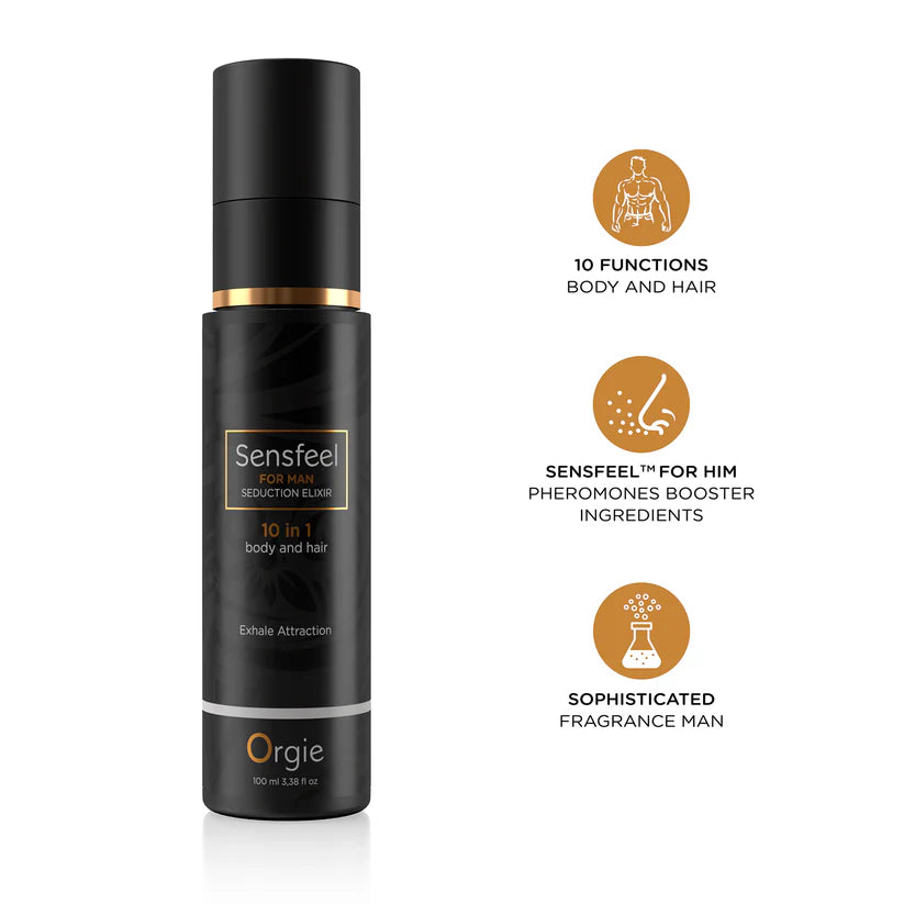 Orgie Sensfeel für Männer – 10-in-1 Pheromon Körperlotion für Verführung & Anziehung (inkl. Haare), 100ml