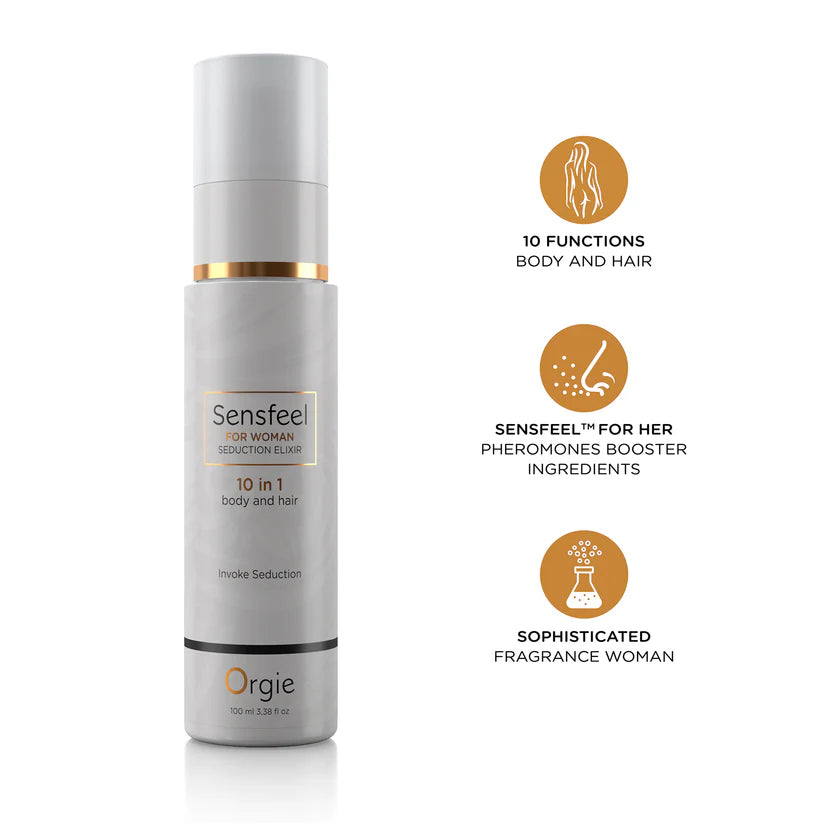 Orgie Sensfeel für Frauen – 10-in-1 Pheromon Körperlotion für Verführung & Anziehung (inkl. Haare), 100ml