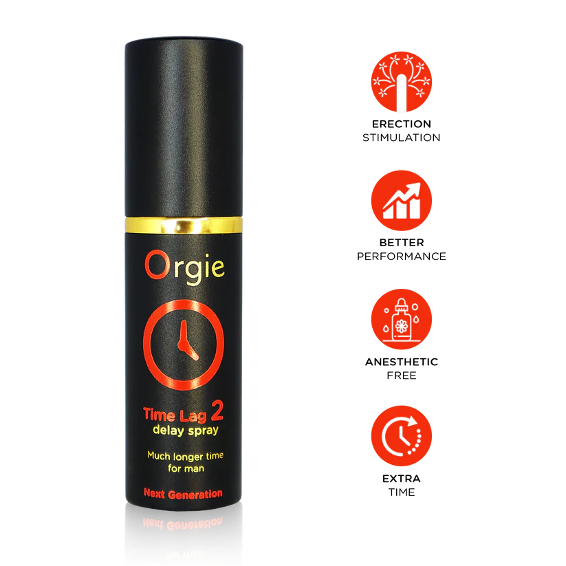 Orgie Time Lag 2 – Verzögerungsspray für Männer, Natürliche Verlängerung der Ausdauer, 10ml