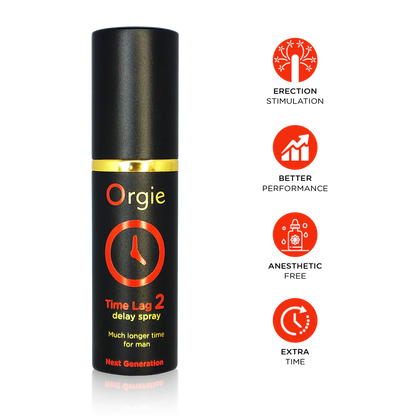 Orgie Time Lag 2 – Verzögerungsspray für Männer, Natürliche Verlängerung der Ausdauer, 10ml