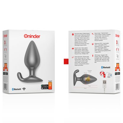 ONINDER Rio Anal Vibrator Plug Schwarz – App-gesteuert, Für Paare & Solo Genuss, Kostenlose APP