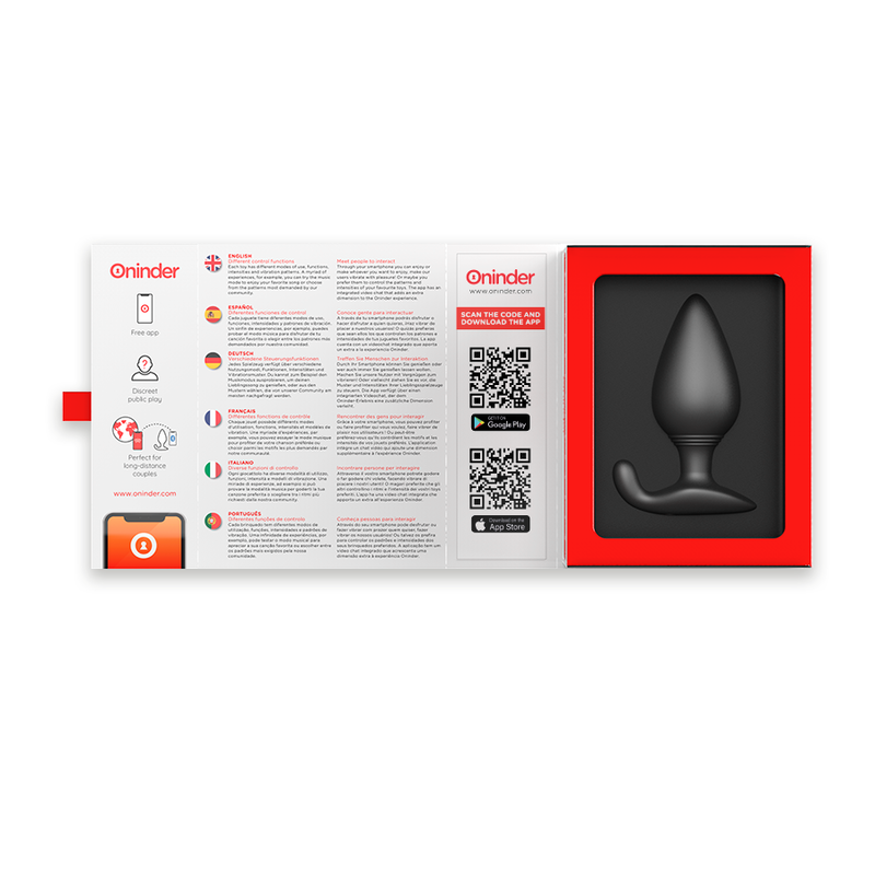 ONINDER Rio Anal Vibrator Plug Schwarz – App-gesteuert, Für Paare & Solo Genuss, Kostenlose APP