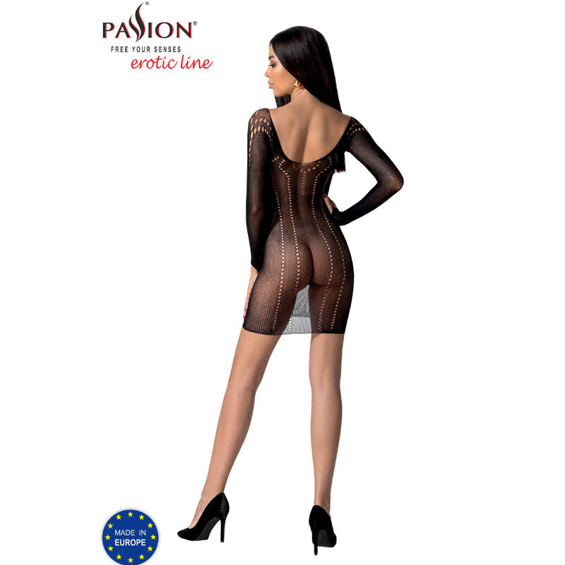 Passion Weiß, Rot, Schwarz Bodystocking BS101 – Sexy Durchsichtiger Bodysuit mit Langen Ärmeln, Einheitsgröße für Damen