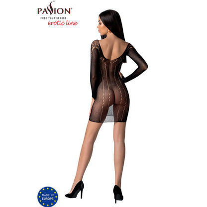 Passion Weiß, Rot, Schwarz Bodystocking BS101 – Sexy Durchsichtiger Bodysuit mit Langen Ärmeln, Einheitsgröße für Damen