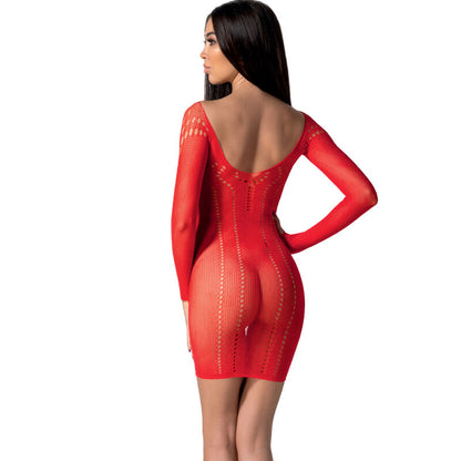 Passion Weiß, Rot, Schwarz Bodystocking BS101 – Sexy Durchsichtiger Bodysuit mit Langen Ärmeln, Einheitsgröße für Damen