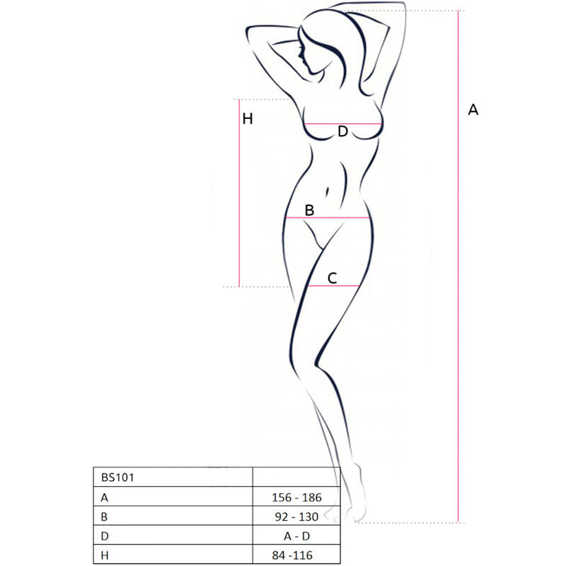 Passion Weißer Bodystocking BS101 – Sexy Durchsichtiger Bodysuit mit Langen Ärmeln, Einheitsgröße für Damen