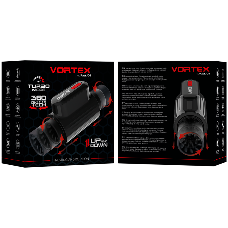 Jamyjob Vortex Turbo Masturbator – Stoßfunktion & 360° Rotation für Intensives Männervergnügen