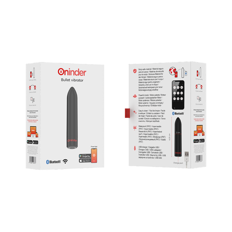 ONINDER Berlin Bullet Vibrator Schwarz – App-gesteuert, Leistungsstarker Mini-Vibrator, Kostenlose APP