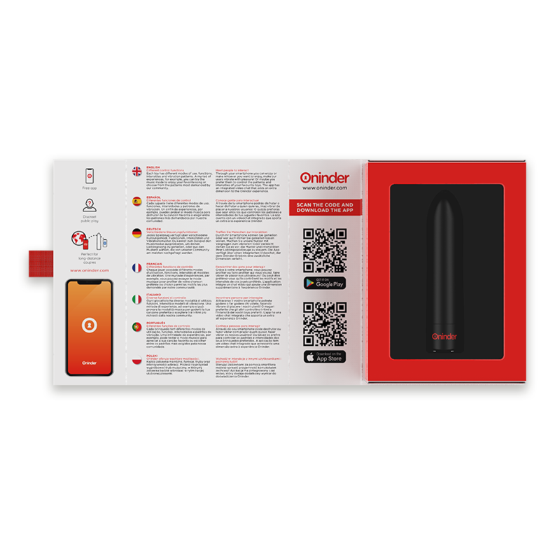 ONINDER Berlin Bullet Vibrator Schwarz – App-gesteuert, Leistungsstarker Mini-Vibrator, Kostenlose APP