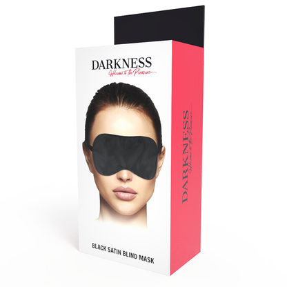 Darkness Schwarze Satin Augenmaske – Weiche Augenbinde für Sinnliches Spiel, Rollenspiele & Bondage im Schlafzimmer