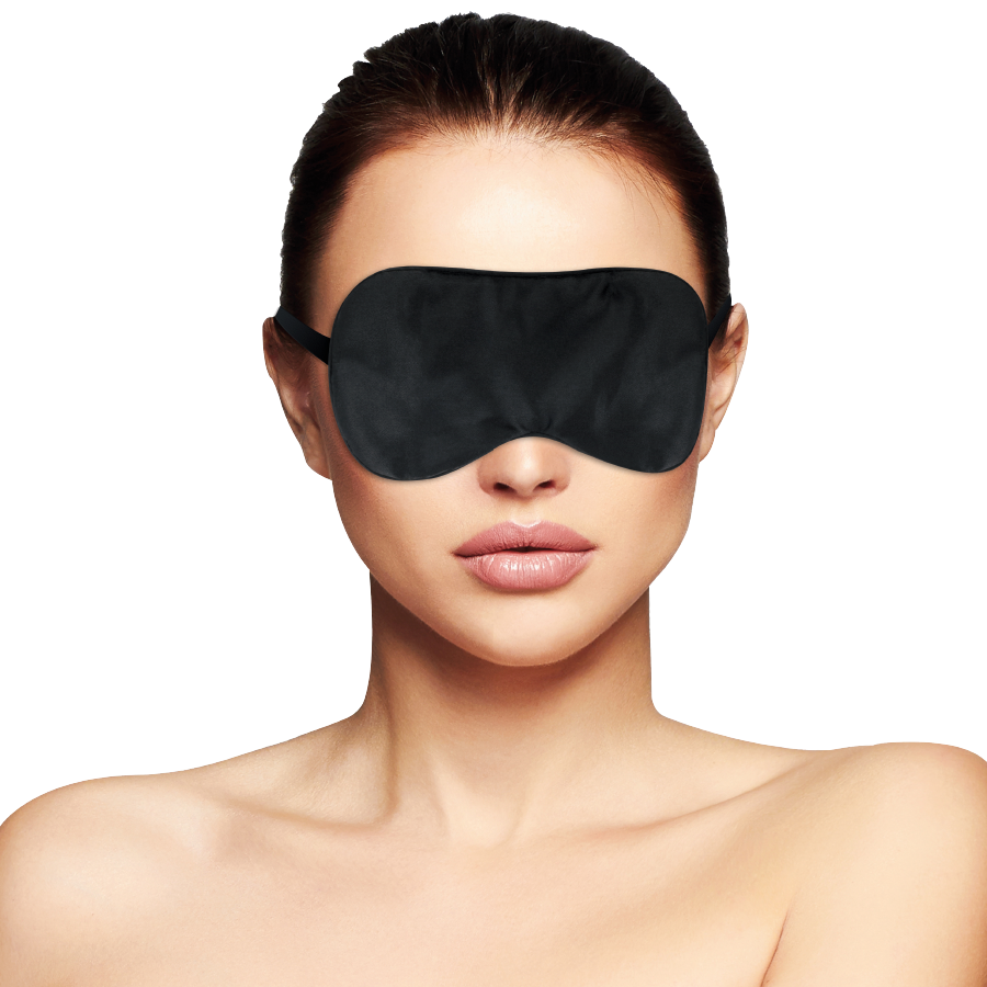 Darkness Schwarze Satin Augenmaske – Weiche Augenbinde für Sinnliches Spiel, Rollenspiele & Bondage im Schlafzimmer